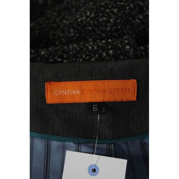 Cynthia Cynthia Steffe Womens Wool Round Neck Evening Jacket Black Size 6 - Picture 5 of 5